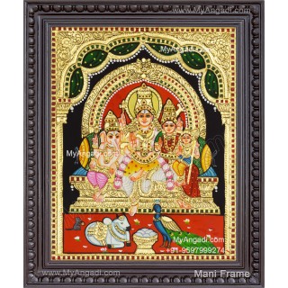 Shiva Family Tanjore Painting - Shiva Parivar