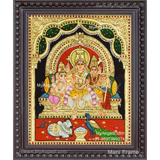 Shiva Family Tanjore Painting - Shiva Parivar