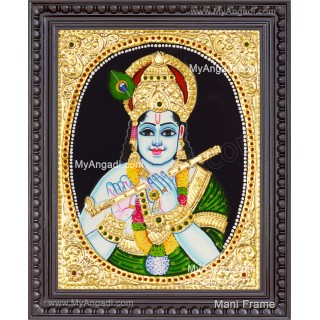 Flute Krishna Tanjore Painting