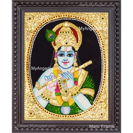 Flute Krishna Tanjore Painting