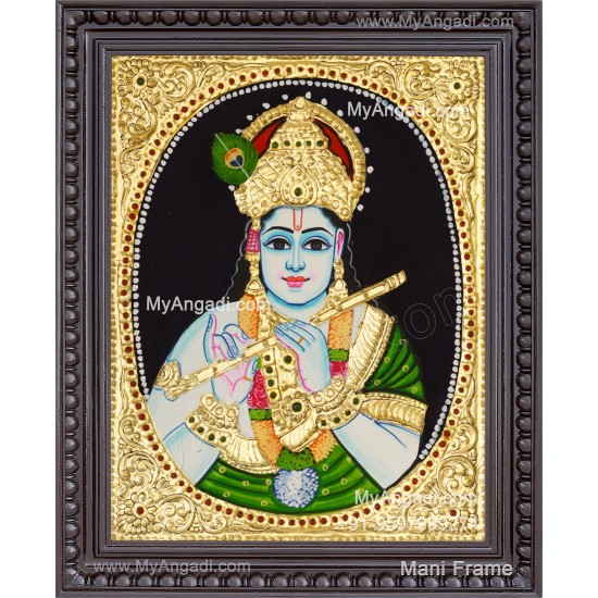 Flute Krishna Tanjore Painting