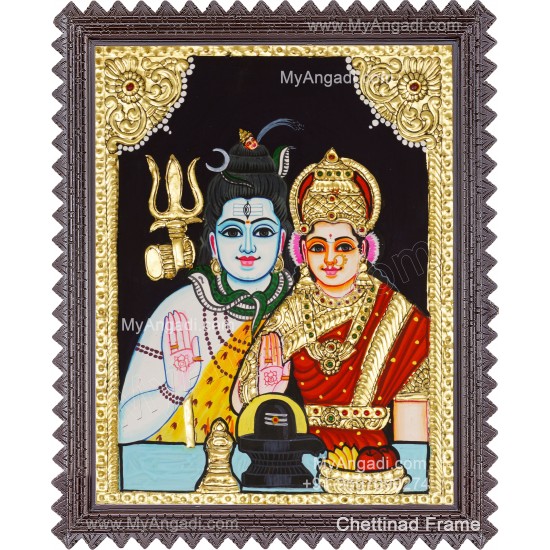 Shivan Parvathi devi Tanjore Painting