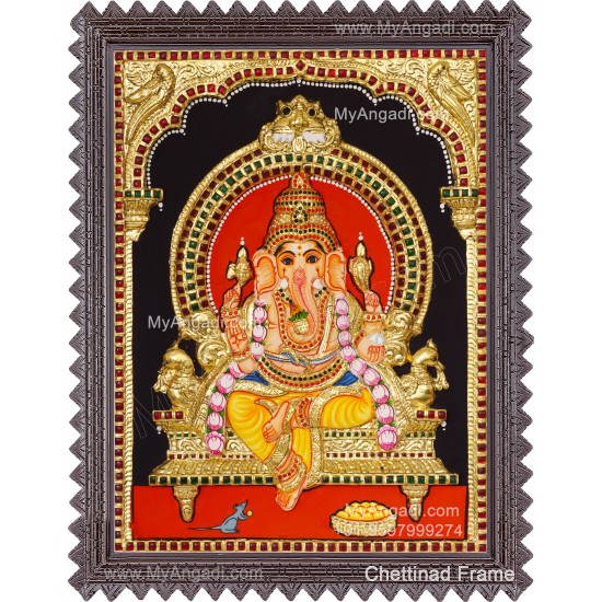 Ganesha 3D Tanjore Painting