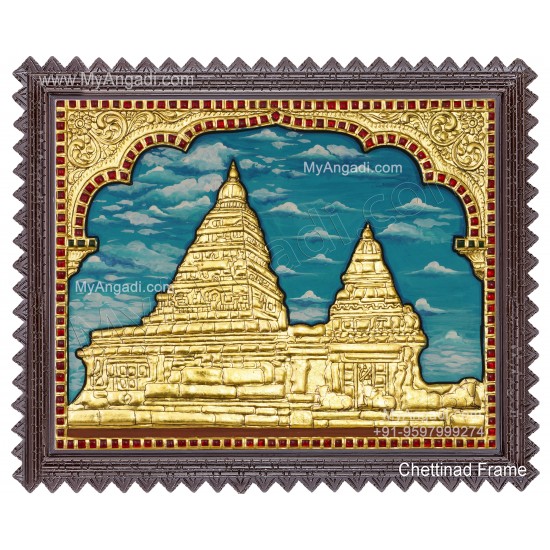 Mammallapuram Shore  temple Tanjore Painting