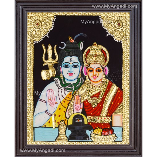 Shivan Parvathi devi Tanjore Painting
