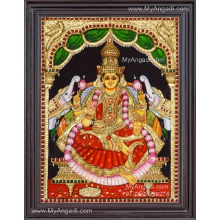 Gajalakshmi 3d Embossed Tanjore Painting