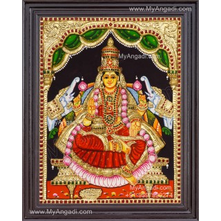 Gajalakshmi 3d Embossed Tanjore Painting