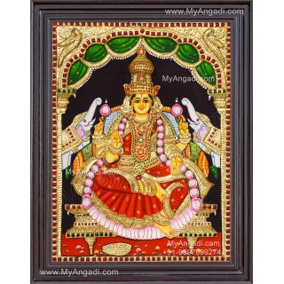 Gajalakshmi 3d Embossed Tanjore Painting