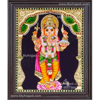 Standing Ganesha Tanjore Painting 