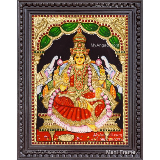 Gajalakshmi 3d Embossed Tanjore Painting