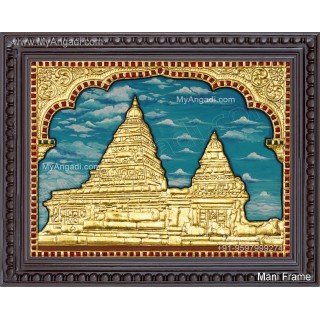 Mammallapuram Shore  temple Tanjore Painting