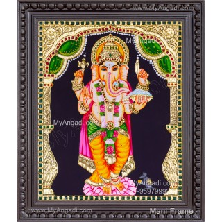 Standing Ganesha Tanjore Painting 