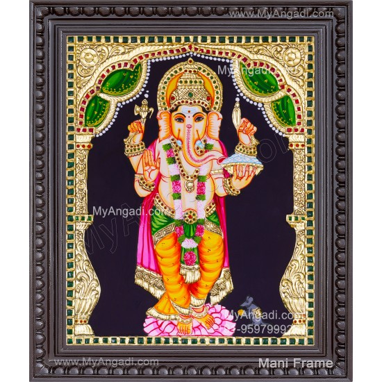 Standing Ganesha Tanjore Painting 