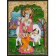 Krishna With Flute and Cow Tanjore Paintings