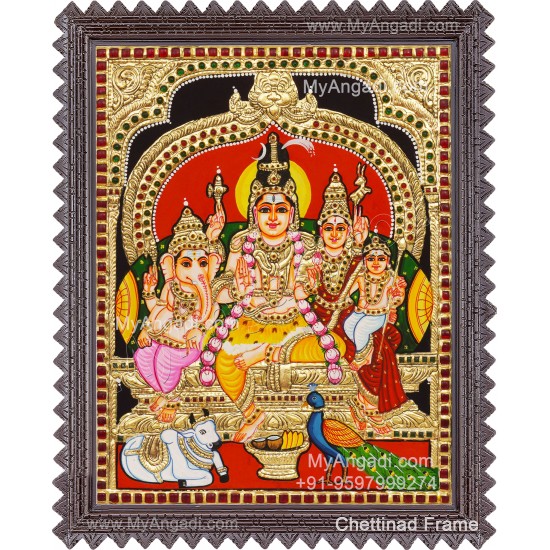 Shiva Family Tanjore Painting