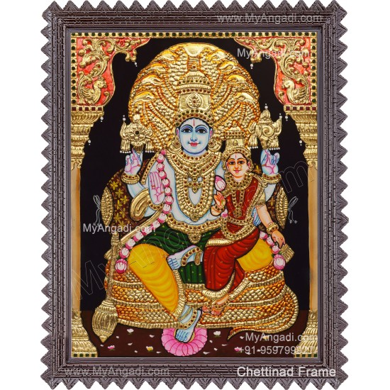 Perumal and Lakshmi Devi Tanjore Painting