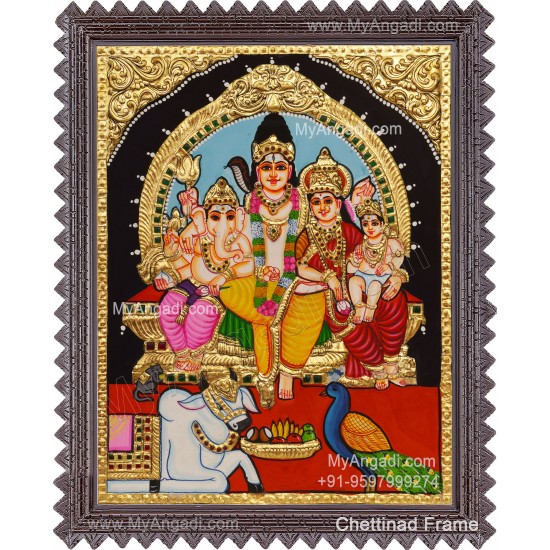 Shiva Parivar Tanjore Painting