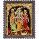 Ram Darbar - Ram with Sita, Hanuman, Lakshmanan Bharathan and Shatrughna Tanjore Painting
