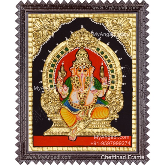 Ganesha Tanjore Painting, Ganesha Tanjore Painting