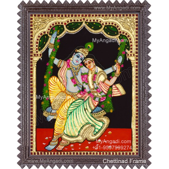 Jhula Radha Krishna Tanjore Painting