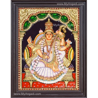 Saraswathi  3D Tanjore Painting