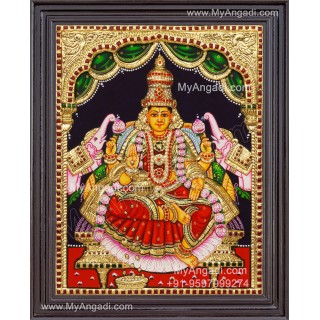 Gajalakshmi 3d Embossed Tanjore Painting
