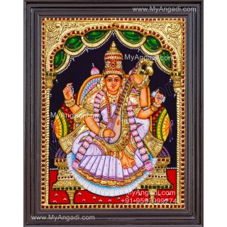 Saraswathi  3D Tanjore Painting
