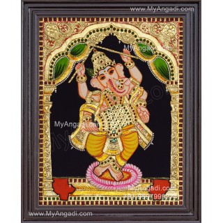 Dancing Ganesha Tanjore Paintings