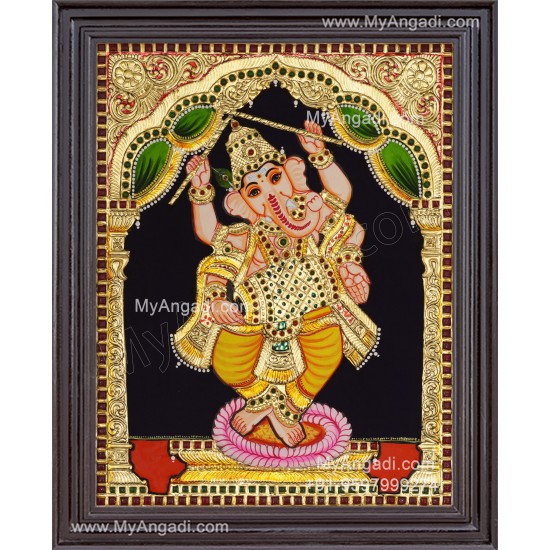 Dancing Ganesha Tanjore Paintings