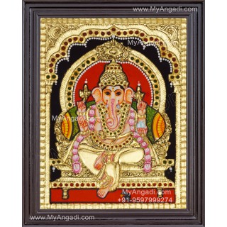 Ganesha Tanjore Painting, Ganesha Tanjore Painting