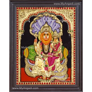 Narasimar Tanjore Painting, Lakshmi Narasimhar Tanjore Painting