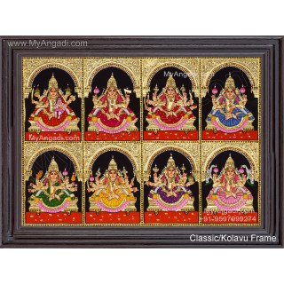 Ashta Lakshmi Tanjore Painting, AshtaLakshmi Tanjore Painting