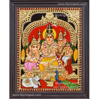 Shiva Family Tanjore Painting
