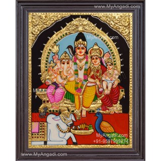 Shiva Parivar Tanjore Painting