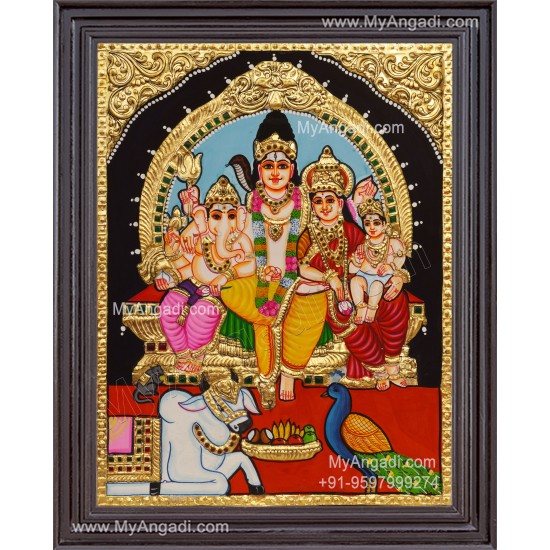 Shiva Parivar Tanjore Painting