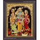 Ram Darbar - Ram with Sita, Hanuman, Lakshmanan Bharathan and Shatrughna Tanjore Painting