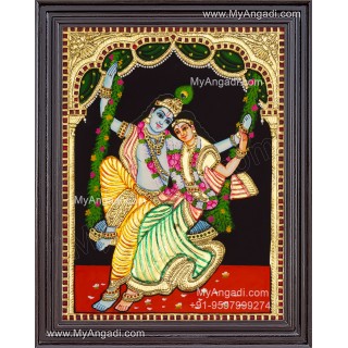 Jhula Radha Krishna Tanjore Painting