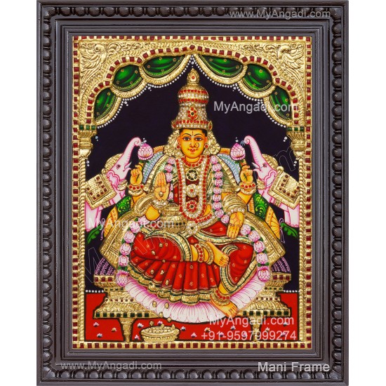 Gajalakshmi 3d Embossed Tanjore Painting