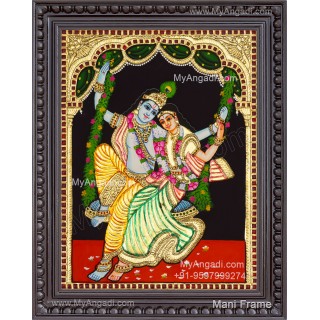 Jhula Radha Krishna Tanjore Painting