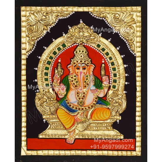 Ganesha Tanjore Painting, Ganesha Tanjore Painting