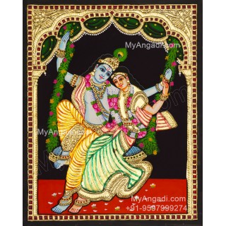 Jhula Radha Krishna Tanjore Painting