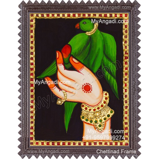 Parrot Tanjore Painting