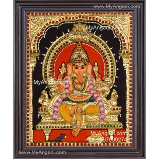 Ganesha 3d Embossed Tanjore Painting