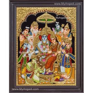 Ramar Pattabhishekam Tanjore Painting