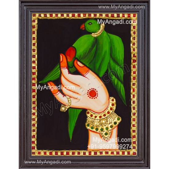 Parrot Tanjore Painting