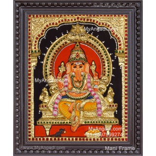 Ganesha 3d Embossed Tanjore Painting