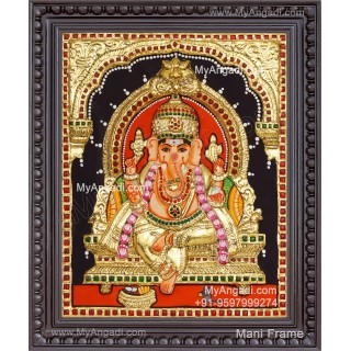 Ganesha 3d Embossed Tanjore Painting