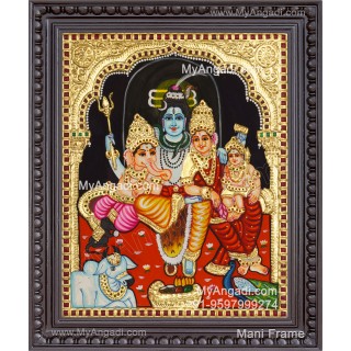 Shiva Family Tanjore Painting - Shiva Parivar