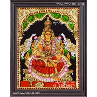 Gajalakshmi 3d Embossed Tanjore Painting