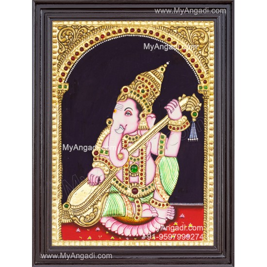 Musical Ganesha Tanjore Paintings